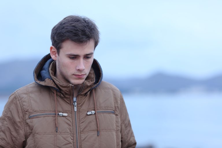 man not feeling confident